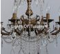 15573-6 Antique Brass Crystal Chandelier