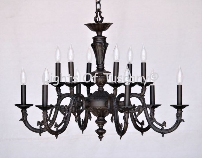 4233-12 European Cast Brass 2 Tier chandelier