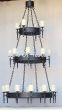 1437-24GL Wrought Iron Large Spanish Style Chandelier 