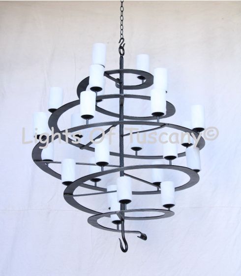 Contemporary Iron Chandelier, Spiral Chandelier, Rustic Spiral Chandelier, Spiral Chandelier, Mediterranean Spiral Chandelier, Large Spiral Chandelier, Iron Chandelier, Spiral Entryway Chandelier