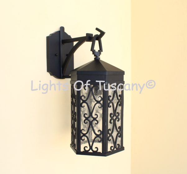 8133-1 Spanish Contemporary Outdoor Iron Wall Lantern