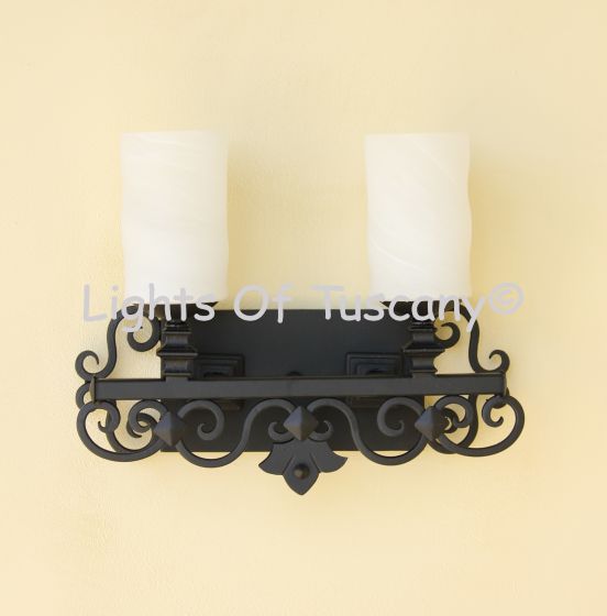 Mediterranean Spanish vanity bathroom light bar