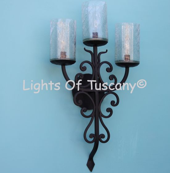Tuscan wall sconce -Wrought Iron