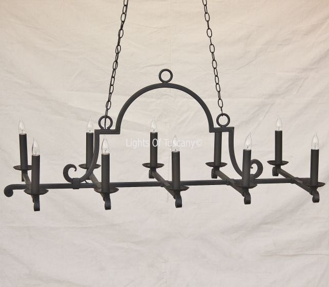 1548-10 Contemporary Spanish Wrought Iron Chandelier