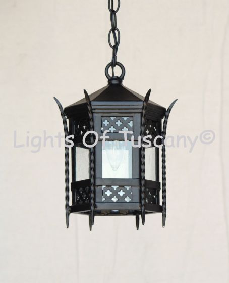 Castle Hanging Lantern, Gothic Hanging Lantern, Medieval Hanging Lantern, Mini Lantern, Unique Style Lantern, Exterior Lighting, Harry Potter Style Light, Castle Style Light, Wrought Iron Lantern, Heavy Duty Iron Light, Unique Lantern