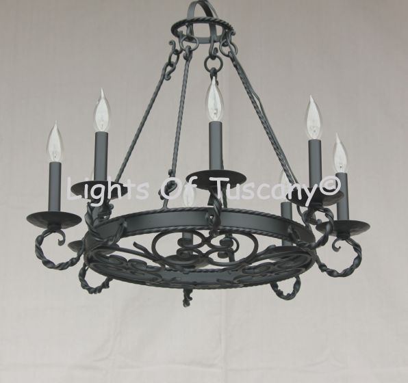 1388-8 Spanish Style Wrought Iron Chandelier