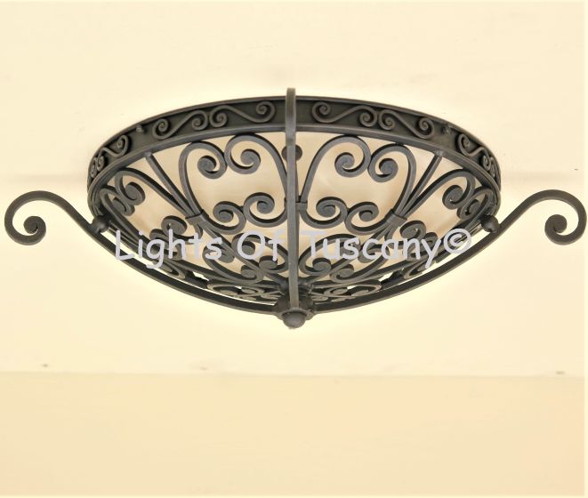 Tuscan Style Bowl Semi Flush Ceiling Fixture