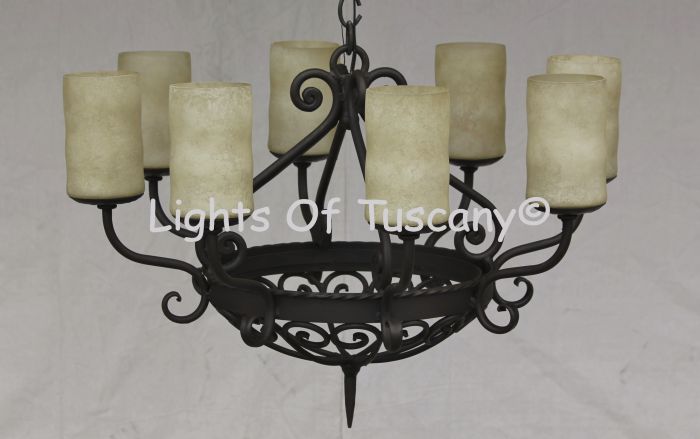 1446-6 Spanish Wrought Iron Chandelier