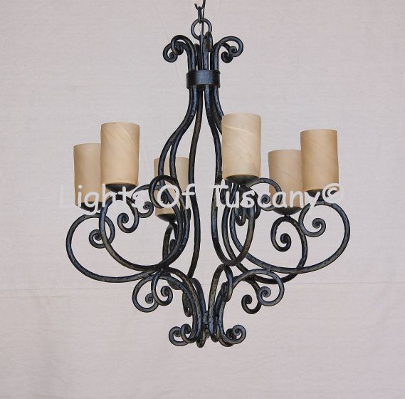 1614-6 Rustic Tuscan Style Chandelier