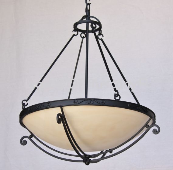 Transitional Spanish style hanging pendant bowl