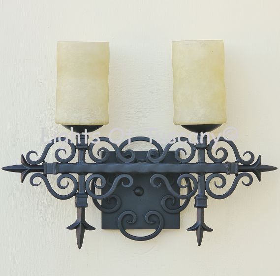 5579-2 Spanish Revival Wrought Iron Bathroom Vanity Light