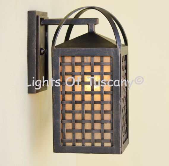 Modern iron outdoor wall light lantern