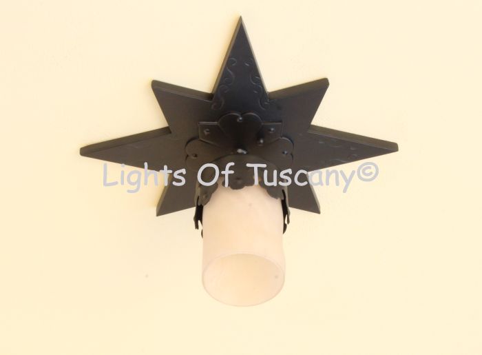 6564-1 Wrought Iron Star Flush Ceiling Light