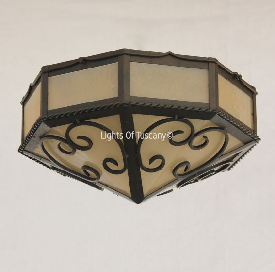 Spanish Style Semi Flush ceiling fixture.