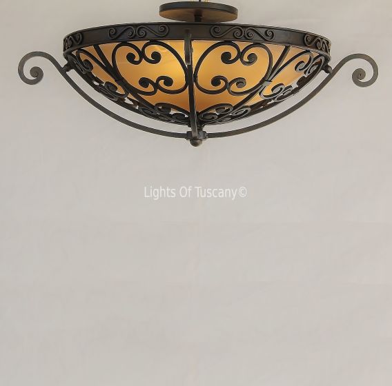 Tuscan Style Bowl Semi Flush ceiling fixture.
