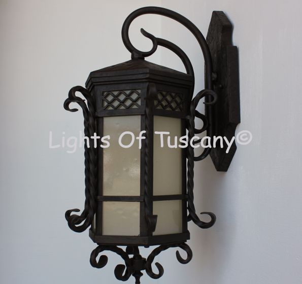  Spanish Santa Barbara Style wrought Iron outdoor exterior light-lantern
