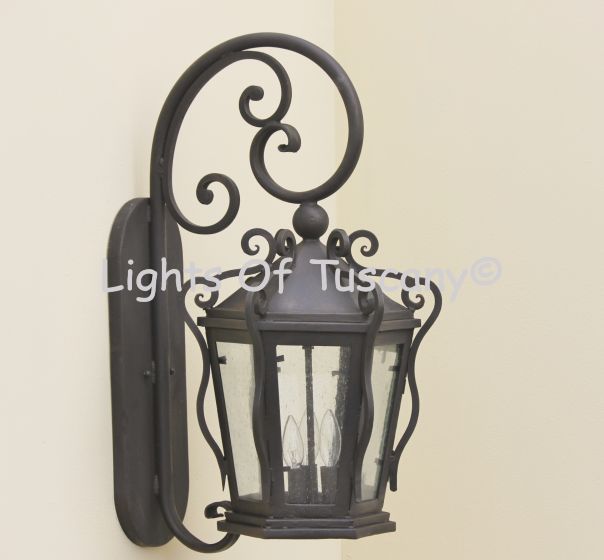 7211-3 Spanish Hacienda Style Outdoor Iron Wall Light