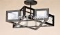 6601-3 Contemporary Style Wrought Iron Star Semi Flush Ceiling Light
