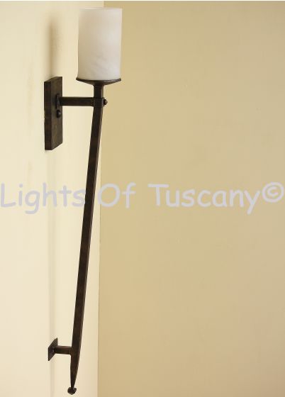 5023-1 Rustic Spanish Style Spear Torch Light with Glass Candle