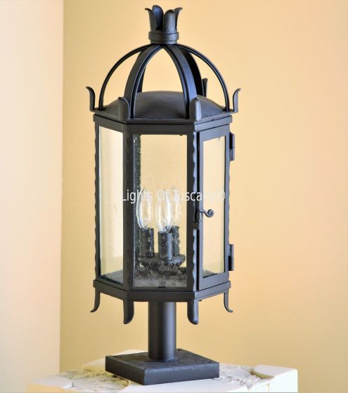 7055-1P  Spanish Gothic Style Iron Post Light