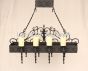 1475-8 Spanish Gothic Revival Style Linear Iron Chandelier