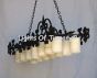 1514-14 Gothic Revival Style Iron Linear Chandelier