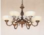 4250-6ALB European Antique Style Cast Brass Chandelier with Genuine Stone Shades