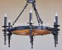 1591-6 Rustic Wooden Style Wheel Chandelier
