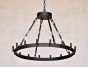 2397-16SH Contemporary Wrought Iron Wagon Wheel Chandelier