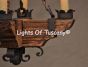 1570-4  Log cabin wood chandelier