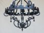 1157-6 Vintage Spanish Style Wrought Iron Chandelier Rustic Spanish Revival