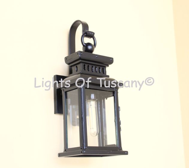 7742-1 Mediterranean Contemporary Outdoor Iron Wall Lantern