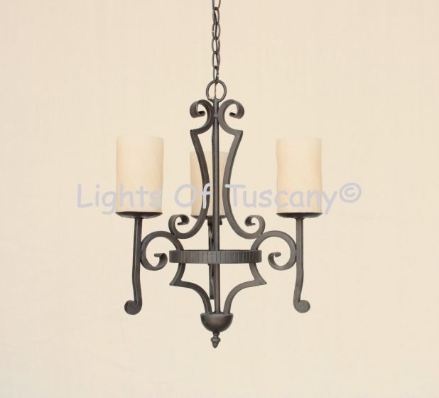 1628-3GLS Iron Chandelier