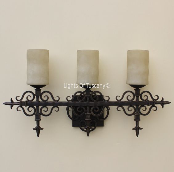 5580-3 Spanish Wrought Iron Vanity Bathroom Lights