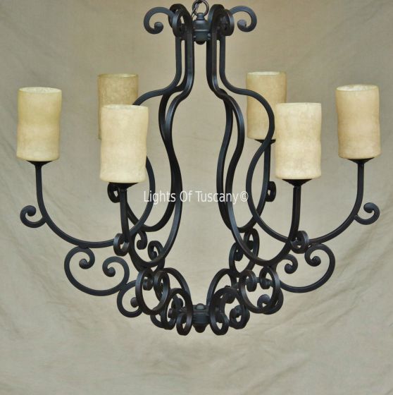 Tuscan-Gothic-Medieval Chandelier-Hand Forged-Wrought Iron