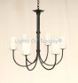 1452-6GLS Rustic Contemporary Style Iron Transitional Chandelier with glass shades