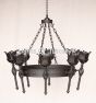 1716-8 Wrought Iron Castle Gothic Style Torch Chandelier