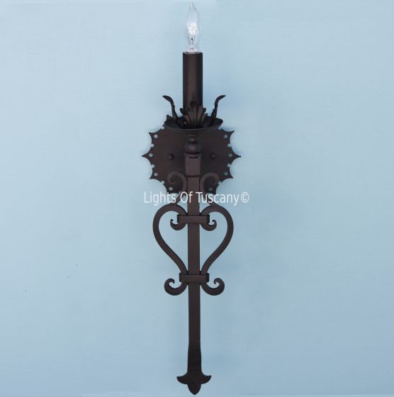 Wrought iron wall sconces hand forged/ Tuscan wall sconce