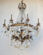 15625-24  European Antique Style Brass Chandelier with Crystals