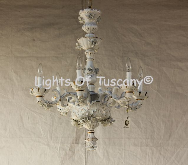 Italian Capodimonte Porcelain Chandelier