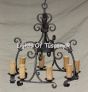Tuscan-Gothic-Medieval Chandelier-Hand Forged-Wrought Iron
