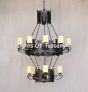 1724-15 Wrought Iron Castle Gothic Style Chandelier