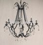 3501-6 Wrought Iron Crystal Chandelier