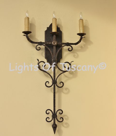 5386-3 Tuscan Wrought Iron Wall Sconce